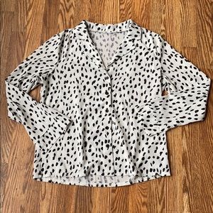 White leopard print top size L
